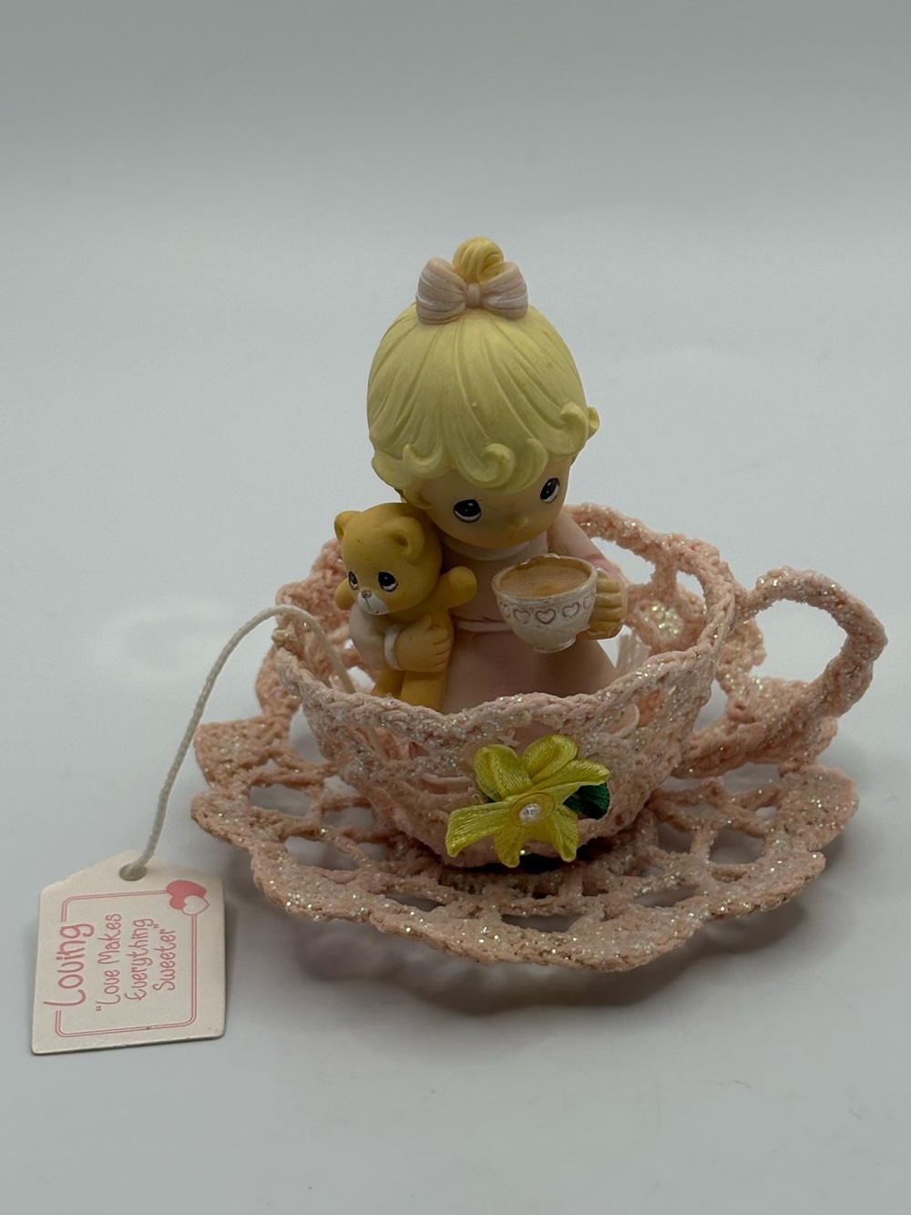 VTG Precious Moments AVON My Cup Of Tea Love Makes Everything Sweeter Figure 3”